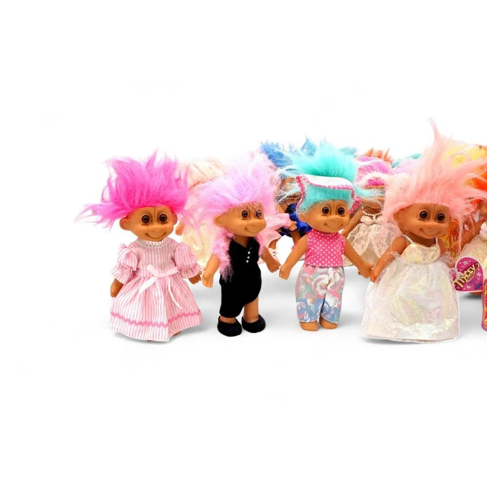 Vintage Troll Dolls Lot 7 Inch 90s Russ Ace Dam Mixed Outfit - Picture 8 of 16
